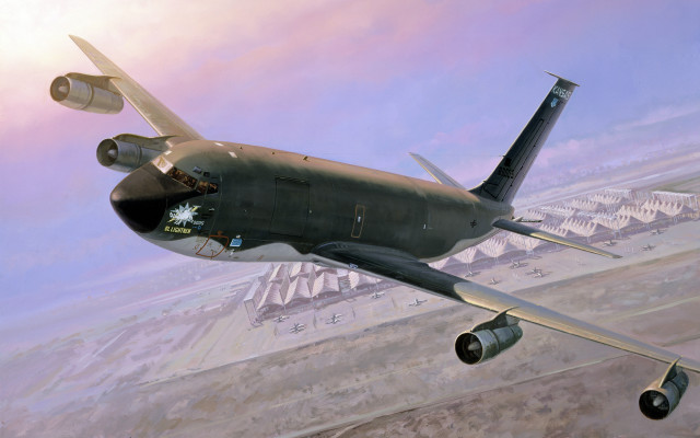Large airplane cloudy sky desert #2 free wallpaper - medium preview image
