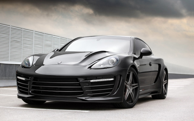 Black sports car parking lot #10 free wallpaper - medium preview image
