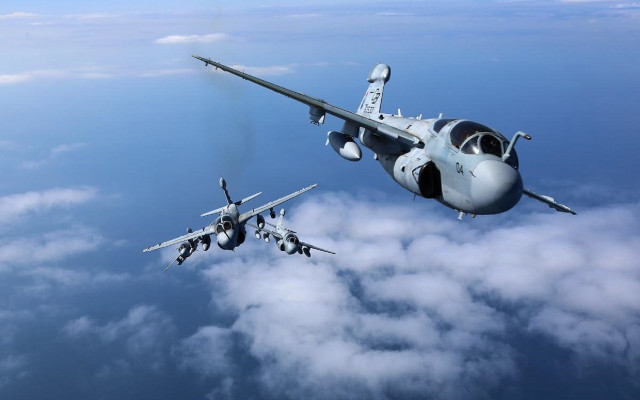 Military jets clouds ocean fighter free wallpaper - medium preview image