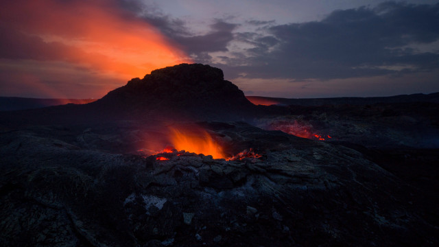 Lava night clouds mountain city free wallpaper - medium preview image