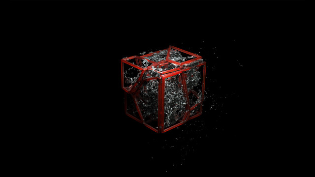 Red black object 3d planet free wallpaper - medium preview image