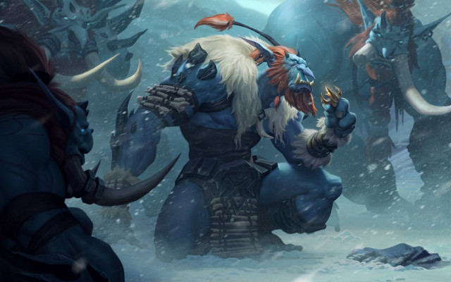 Demonic men snowy forest horns free wallpaper - medium preview image