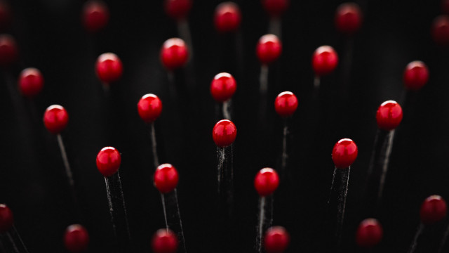 Red pins black surface christmas free wallpaper - medium preview image