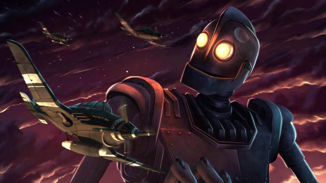 Robot light plane sky night free wallpaper - medium preview image
