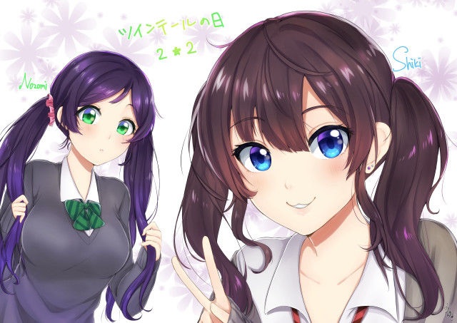 Anime girls long hair blue #3 free wallpaper - medium preview image