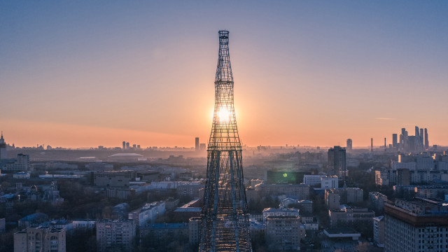 Sunset tower cityscape ferris wheel free wallpaper - medium preview image