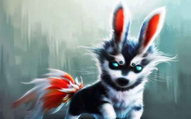 Dog blueeyes redtail whiteface furry free wallpaper - medium preview image