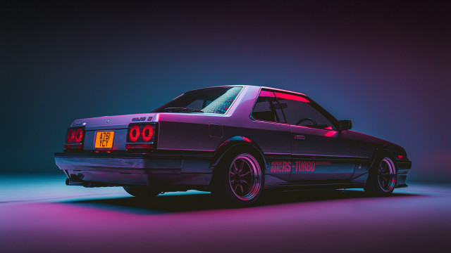 Red tail light retrowave 3d free wallpaper - medium preview image