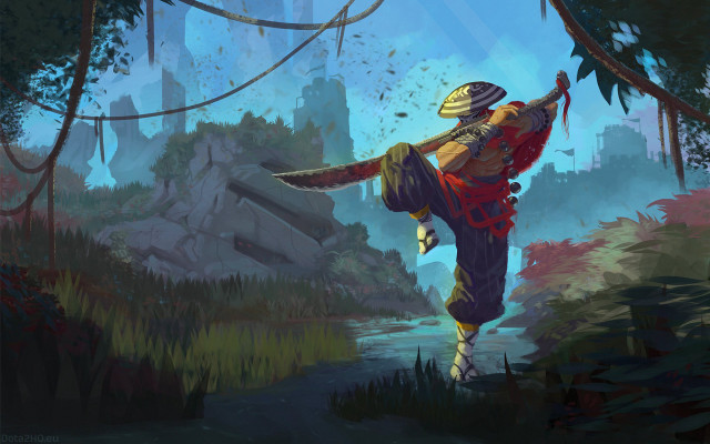 Man yellow hat kicking soccer free wallpaper - medium preview image