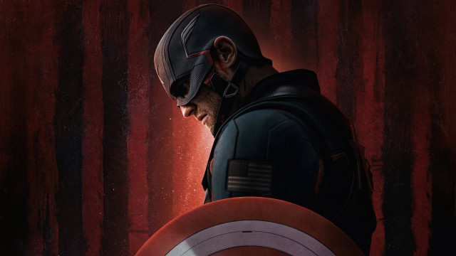 Man shield red curtain astronaut free wallpaper - medium preview image