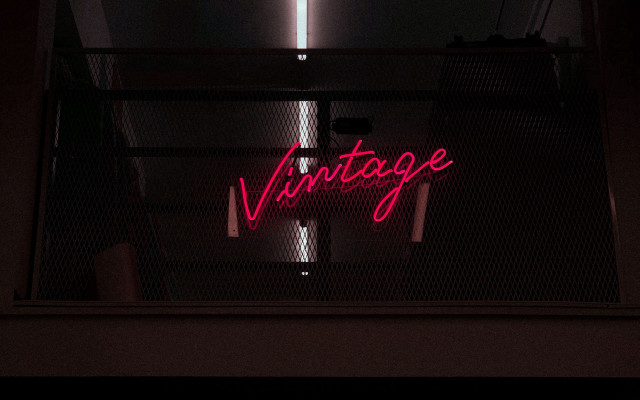 Neon vintage window sill dark free wallpaper - medium preview image