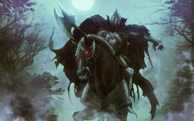 Demonic horse forest moon gothic free wallpaper - medium preview image