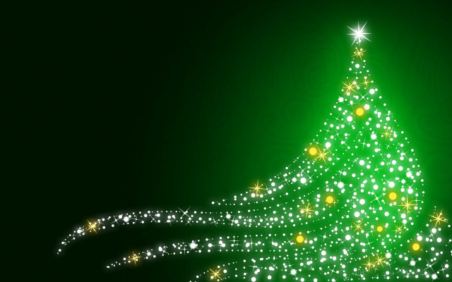 Green christmas tree gold white free wallpaper - medium preview image
