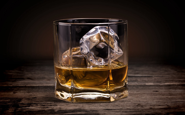 Whiskey glass ice dark wooden free wallpaper - medium preview image