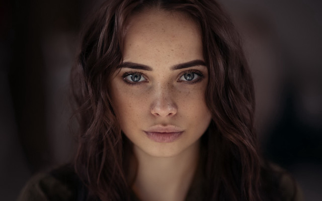 Elina karimova freckled hair blue #3 free wallpaper for desktop - medium preview image