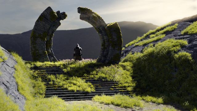 Man hill stone arch nature free wallpaper - medium preview image