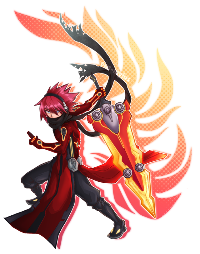 Cartoon character red coat sword free wallpaper - medium preview image