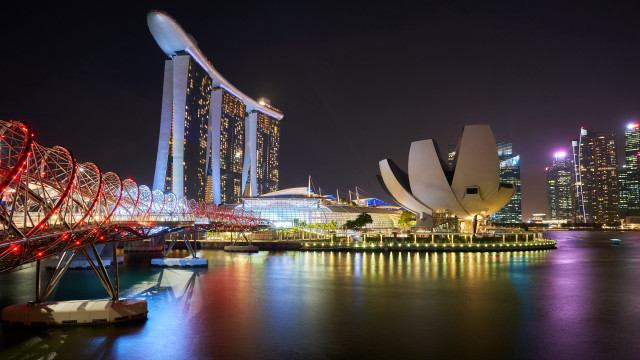 City skyline ferriswheel night typographic free wallpaper - medium preview image