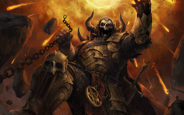 Demonic demon chain skull flame free wallpaper - medium preview image