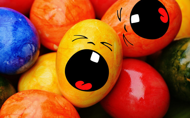 Painted eggs shock art moon free wallpaper - medium preview image