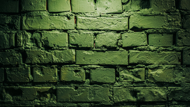 Green brick wall clock light free wallpaper - medium preview image
