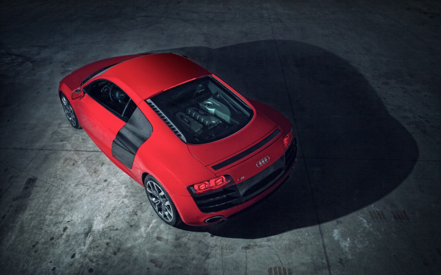 Red car night parking black free wallpaper - medium preview image