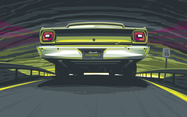 Car road sky yellow line free wallpaper - medium preview image