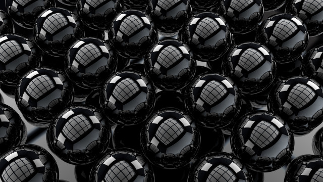 Shiny black balls grid op free wallpaper - medium preview image