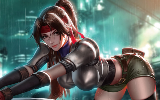 Futuristic woman rain posing artgerm free wallpaper - medium preview image
