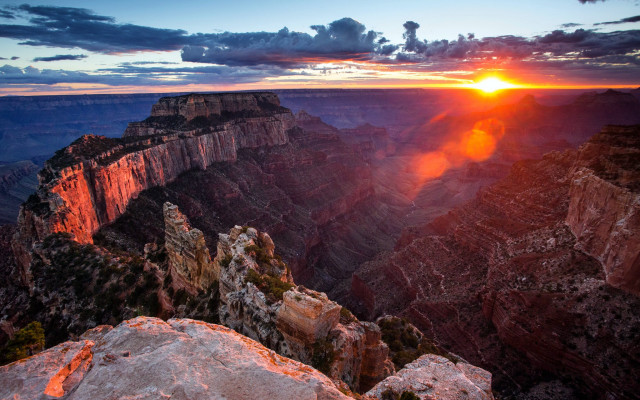 Grandcanyon sunset mattebeach cityscape cliff free wallpaper - medium preview image