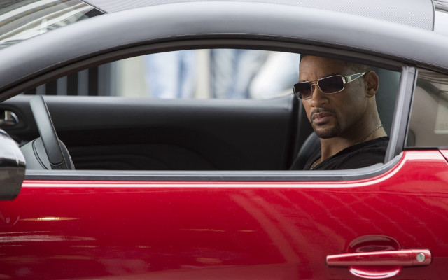 Red car man sunglasses driving free wallpaper - medium preview image