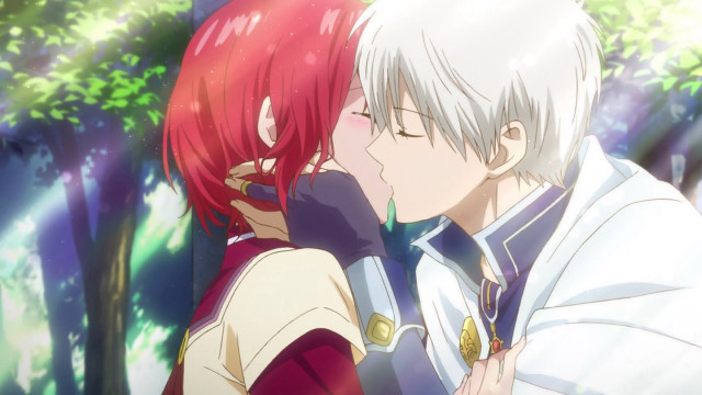 Couple kissing woods trees sunlight free wallpaper - medium preview image