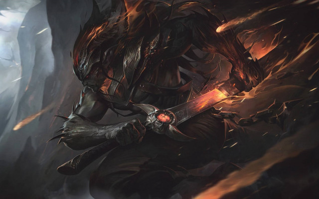 Demon forest flames sword armor free wallpaper - medium preview image