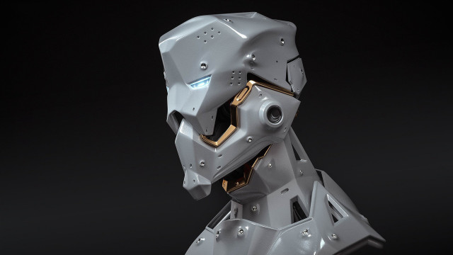 Robot afrofuturism cyberpunk mecha pilot free wallpaper - medium preview image