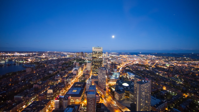 City night fullmoon urban lights free wallpaper - medium preview image