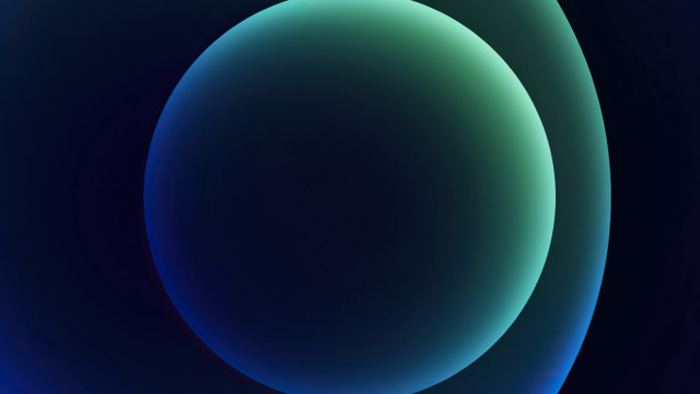 Blue green circles center space free wallpaper - medium preview image