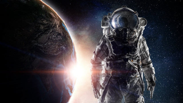 Space astronaut planet sun star free wallpaper - medium preview image