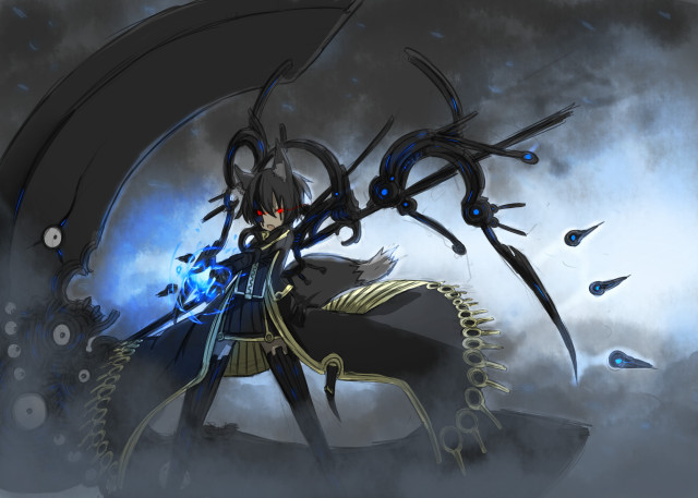 Woman sword clouds demon creature free wallpaper - medium preview image