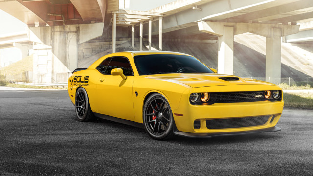 Yellow car parked bridge building #2 free wallpaper - medium preview image