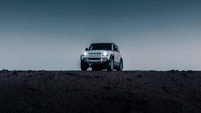 White suv hill dark sky free wallpaper - medium preview image