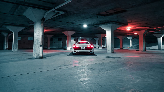 Car parking garage red lights free wallpaper - medium preview image