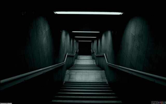Stairway dark room ceiling light free wallpaper - medium preview image