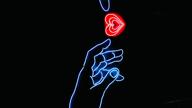 Hand red blue object dark free wallpaper - medium preview image