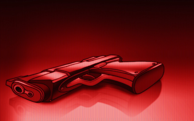 Red gun shadow raytraced gradient free wallpaper - medium preview image
