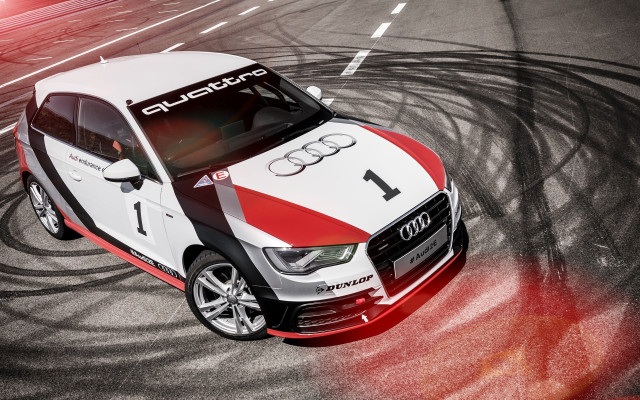 Red white stripe car track free wallpaper - medium preview image