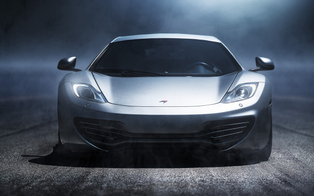 Silver sports car foggy spotlight free wallpaper - medium preview image