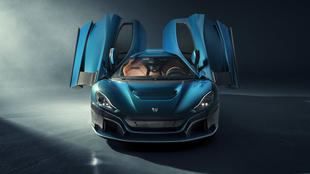 Blue sports car fog pilot free wallpaper - medium preview image
