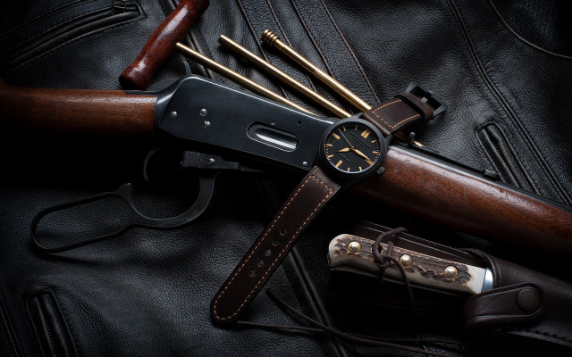 Gun knife lighter leather jacket free wallpaper - medium preview image