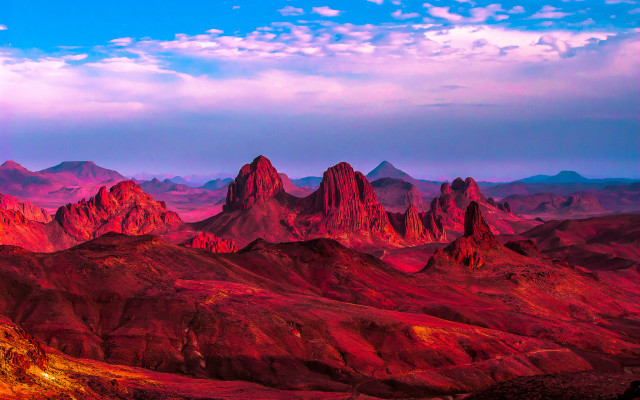 Mountain range pink sky clouds #18 free wallpaper - medium preview image