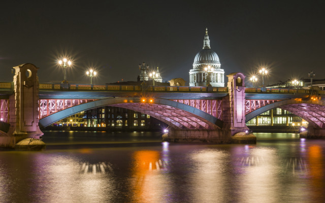 Bridge river city lights fireworks free wallpaper - medium preview image